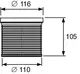 TECE Drainageelement in zylindrischer Form mit gewellter Oberfläche, Durchmesser 116 mm und Höhe 105 mm, für Anwendungen im Bereich der Entwässerung.